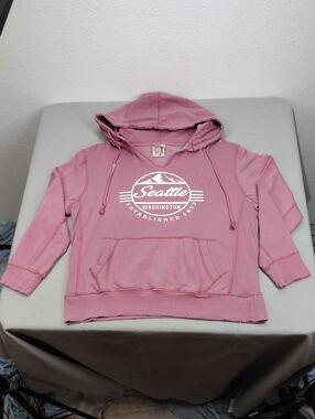 ESY Surf Co. Seattle Graphic Hoodie - Dusty Rose Size Large